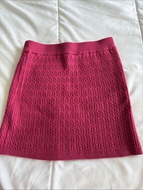 Janie and Jack Cable-Knit Raspberry Pink Mini Skirt size 10 EUC never worn